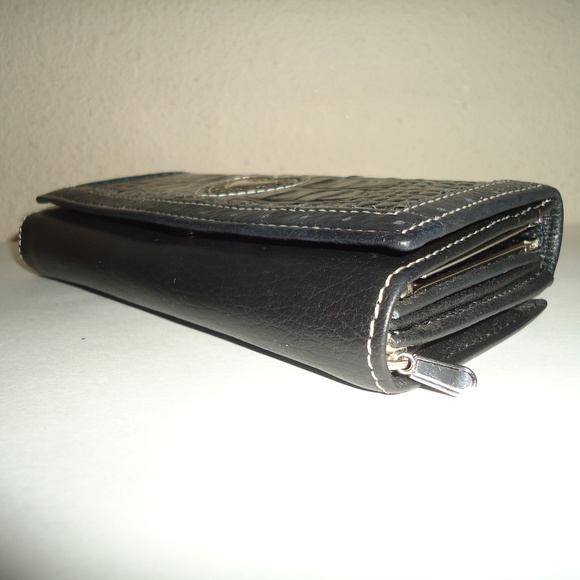 Women's Genuine Leather Black Wallet Size-7x4x1.5 in - Picture 6 of 9